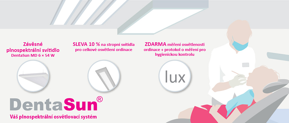 Systém DentaSun – plnospektrální osvětlení celé ordinace