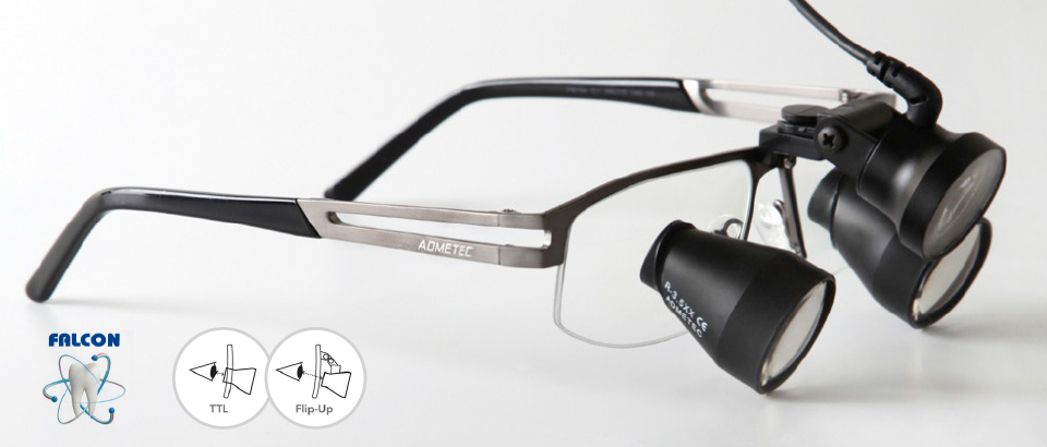 TTL lupové brýle se zvětšením 2,5×–3,5×