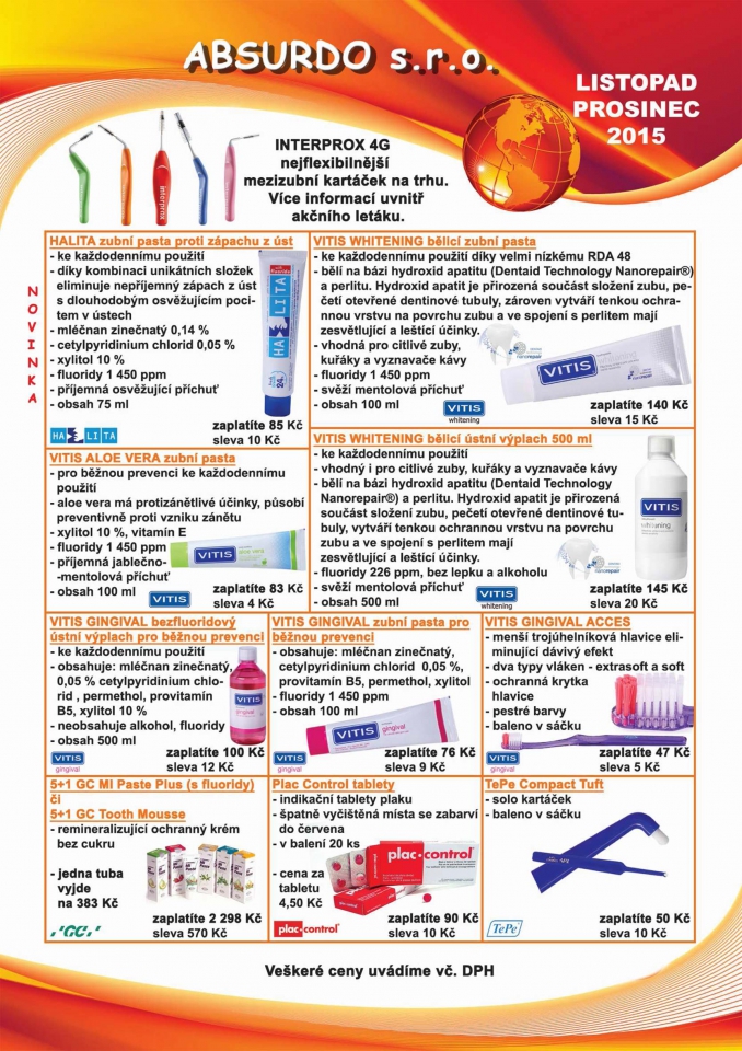 ABSURDO – akční nabídky listopad–prosinec 2015