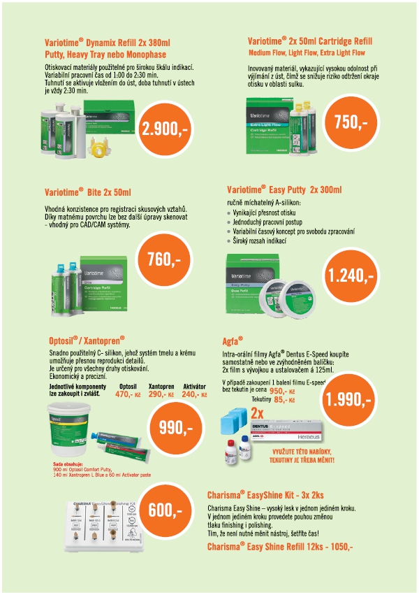 Heraeus Kulzer speciální nabídka pro ordinace – JARO/LÉTO 2016