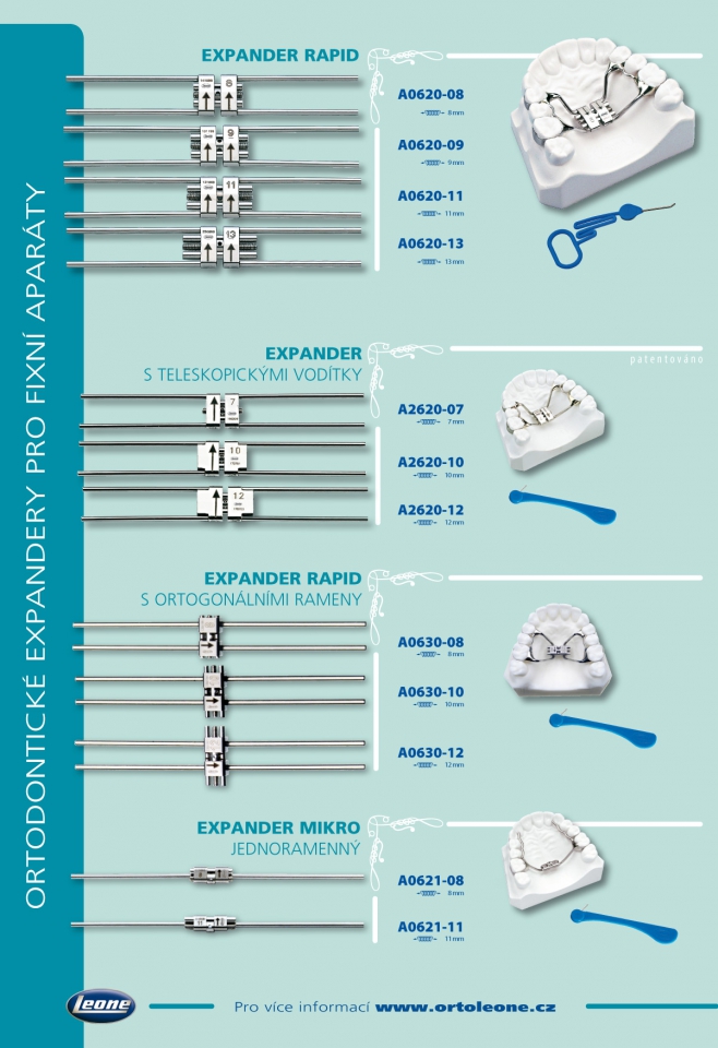 JARO LEONE – Ortodontické expandery a korektory Leone